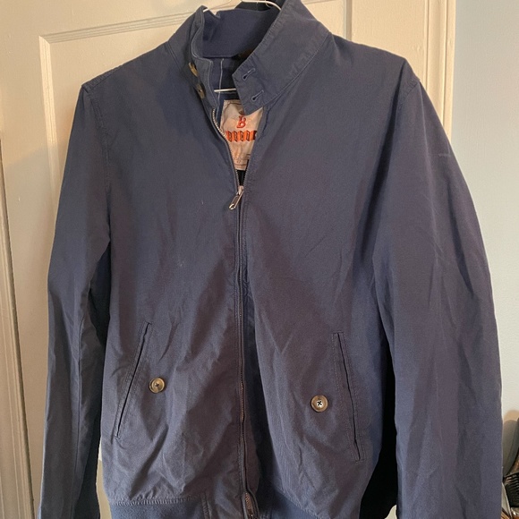 Barracuta G9 Harrington Jacket Size 42 M/L Blue Houndstooth - Picture 1 of 9